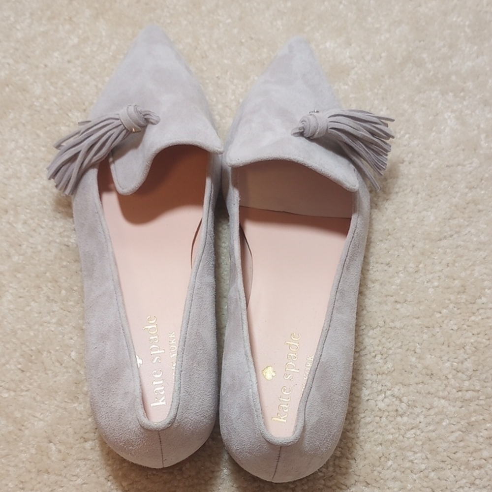 Kate Spade Gray Flats Suede Madyson Design